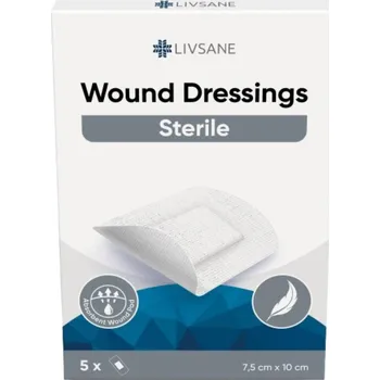Náplast LIVSANE Sterilní náplasti na rány 7.5x10cm 5ks