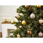 Sada 48 vánočních ozdob zlatá plastová závěsná dekorace moderní glamour styl vánoční stromek Beliani