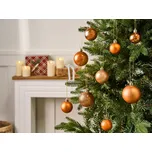 Sada 60 vánočních ozdob měděná syntetický materiál závěsná dekorace tradiční vánoční stromek Beliani