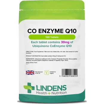 Lék na srdce, cévy a krev LINDENS Health + Nutrition Koenzym Q10 30 mg, 120 tablet>