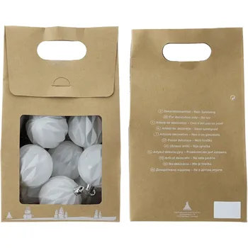 Vánoční dekorace Sada vánočních baněk, bílá, plast, 8 ks&nbsp;36289 07