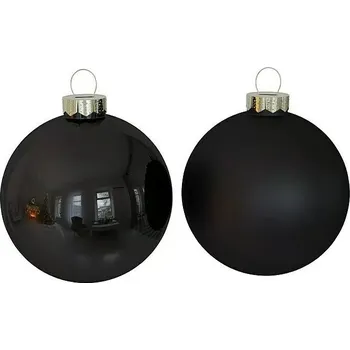 Vánoční dekorace Sada vánočních baněk Ebony Black, černá, sklo, 36 ks 12115P436