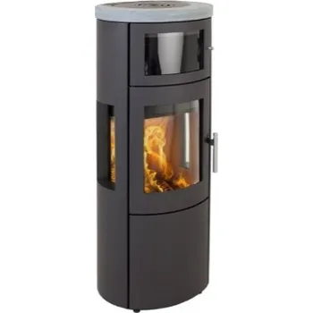 Krbová kamna HETA Scan-line 820B boční prosklení šedý lak a horní deska mastek