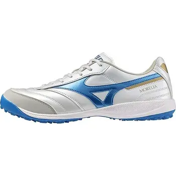 Kopačky Pánské fotbalové turfy Mizuno MORELIA SALA PRO TF / White/Laser Blue/Gold Velikost: 44.0/9.5