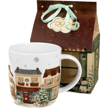 Hrnek 400 ml v papírovém domečku - Vánoční městečko