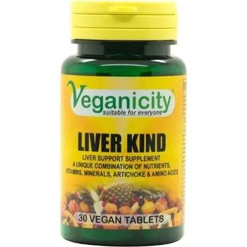 Lék při potížích s trávením Veganicity Liver Kind – Komplex na podporu jater, 30 tablet>