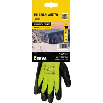 Pracovní rukavice Cerva Rukavice povrstvené zimní PALAWAN WINTER BLISTR latex žlutá 11 XXL