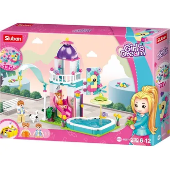 Stavebnice Sluban Sluban SLUBAN Girls Dream Domek se skluzavkou 230 dílků + 2 figurky STAVEBNICE