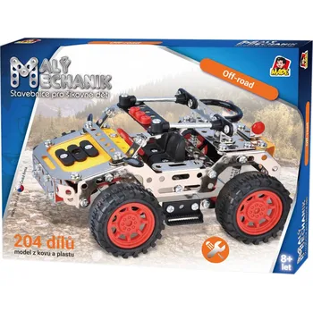 ostatní stavebnice _Ostatní 1_ MALÝ MECHANIK Auto off-road 204 dílků kovová STAVEBNICE typu Merkur