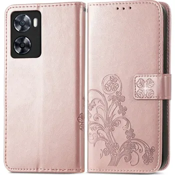 Pouzdro na tablet VSECHNONAMOBIL 54395 ART FLOWERS Peněženkový kryt Oppo A57 světle růžový