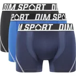 DIM SPORT MICROFIBRE BOXER 3x - Pánské sportovní boxerky 3 ks - černá - modrá Velikost: XL