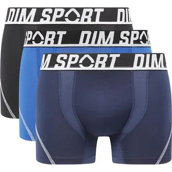 Dámské trenýrky DIM SPORT MICROFIBRE BOXER 3x - Pánské sportovní boxerky 3 ks - černá - modrá Velikost: XL