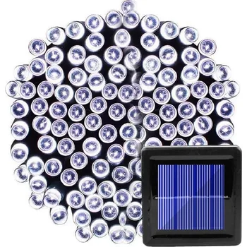 Vánoční dekorace Solar 201/22 Solární vánoční řetěz - čistá bílá, 200LED/22Metrů (Solární řetěz vánoční 22 metrů)