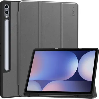 Pouzdro na tablet ENKAY 93093 ENKAY LEATHER Zaklápěcí obal pro Samsung Galaxy Tab S10 Ultra šedý
