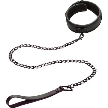 BDSM obojek CalExotics Nocturnal Collection Collar & Leash - Black