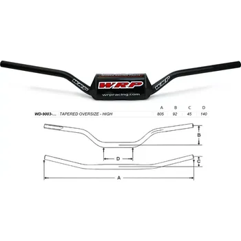 Řídítka WRP ŘIDÍTKA PRO-BAR 28,6 mm HIGH černá
