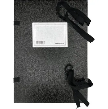 Spisové desky s tkanicí a štítkem HIT Office - A4, černé, 1 ks