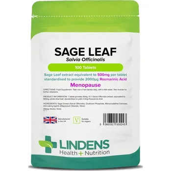 Speciální výživa LINDENS Health + Nutrition Šalvěj (list) 500 mg, 100 tablet>