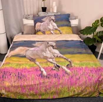 Povlečení České povlečení 3D EFEKT povlečení KŮŇ 140 x 200, 70 x 90 cm zipový uzávěr