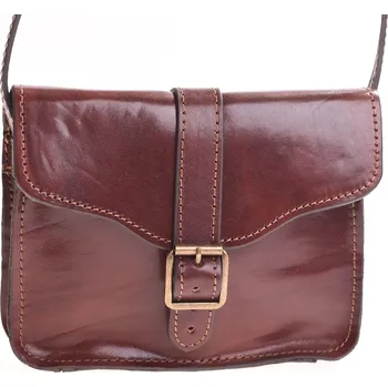 Kabelka Dámská Kožená ručně šitá kabelka KUBÁT | hnědá | 10732B