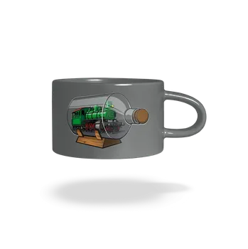 Bastard Lokomotiva v láhvi hrnek makronka Grey Macaron