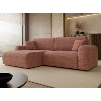 Sedací souprava Rozkládací rohová sedačka s úložným prostorem YAKIMA - cihlová