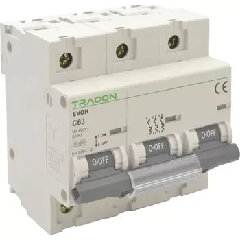 Jistič Tracon EVOH3100 Výkonový jistič, 3-pólový, char.C, 100A, 3P,10kA (Tracon EVOH3100)