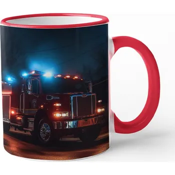 Keramický hrnek pro hasiče 2, Barva Červená, Velikost 330 ml, Canvas Keramický hrnek s barevným uchem Bezvatriko.cz 3057