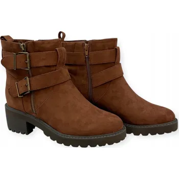 Dámská zimní obuv Kotníkové Boty Lane Bryant 10W / 43 hnědé s přezkami – široké, na podpatku