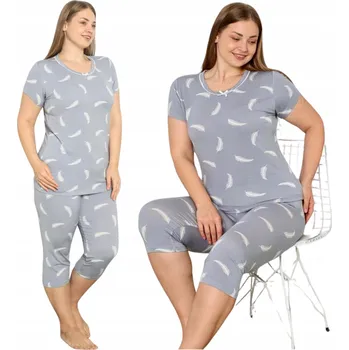 Dámské noční prádlo Morella dámské pyžamo viskóza šedé velikost 4XL