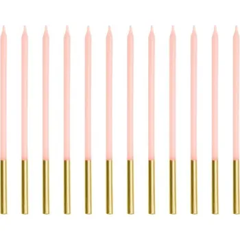 Narozeninové svíčky dlouhé, růžové, 14 cm