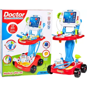Dětská kuchyňka Mobilní lékařský set na baterie – modrý