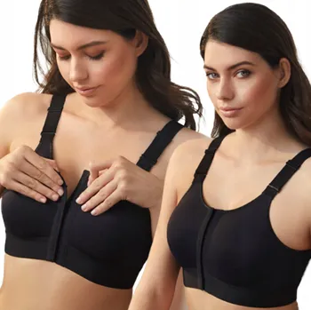 Podprsenka Pohodlná Podprsenka Bez Kostic Měkká Zapínání Vpředu Černá 80C