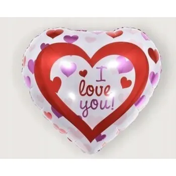 Balónek Fóliový balónek SRDCE I LOVE YOU Valentýnský, na helium, 45 cm