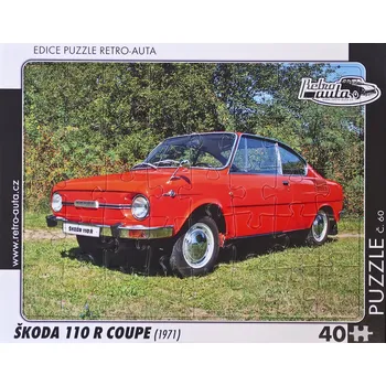 puzzle pro nejmenší RETRO-AUTA Puzzle č.60 ŠKODA 110 R COUPE (1971) 40 dílků