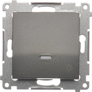 vypínač Tlačítko zapínací “světlo”, s orientačním LED podsvětlením,, Simon 54 DS1AL.01/48, antracitová metalizovaná