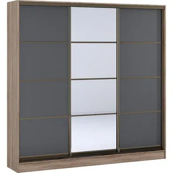 Šatní skříň Šatní skříň s posuv. dveřmi 250 ROCI dub lanýž/tmavé sklo