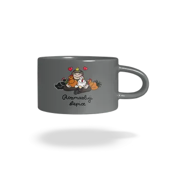 Bastard Rozmazluji slepice hrnek makronka Grey Macaron