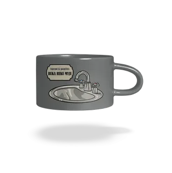 Bastard Ruka ruku myje hrnek makronka Grey Macaron