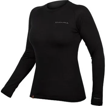 cyklistický dres Dámské triko s dlouhým rukávem ENDURA Baabaa Merino Black - XS