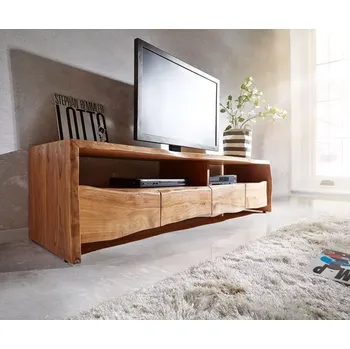 Jednací stůl TV stolek Live-Edge 190 cm akácie přírodní 4 zásuvky 2