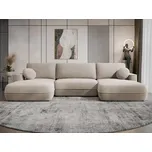 Rozkládací sedačka do U s úložným prostorem TACOMA - béžovohnědá