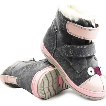 Dámská zimní obuv Kotníkové boty BARTEK 8400770 zateplené šedé/růžové na suchý zip vel. 29