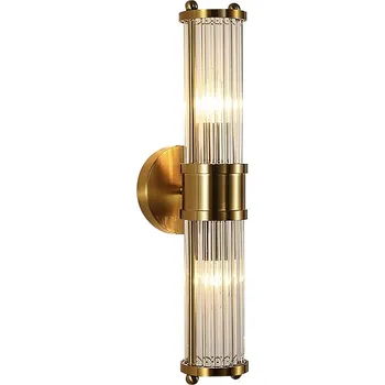 Nástěnné svítidlo Nástěnná lampa křišťálová kolona 50 cm mosaz