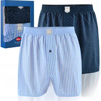 Lee Cooper Pánské boxerky volného střihu 2 kusy bavlněné modré Velikost L
