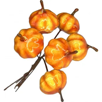 Zápich dýně na drátku 20cm oranžovo-bílá TY16-808A