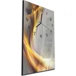 Glasdekor Nástěnné hodiny 30x60cm zlatá vlna šedý podklad Materiál: plexi