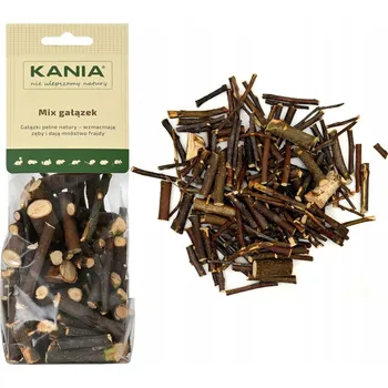 Krmivo pro hlodavce Větvičky JABLONĚ LÍPY BŘÍZY MIX gałązek pro králíky a hlodavce 150 g KANIA