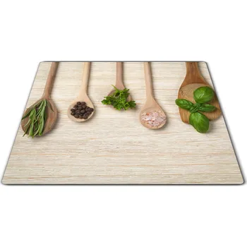 Kuchyňské prkénko Glasdekor Skleněné prkénko bylinky a koření na vařečkách Prkénko: 30x20cm