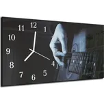 Glasdekor Nástěnné hodiny 30x60cm hudba kytara Materiál: kalené sklo